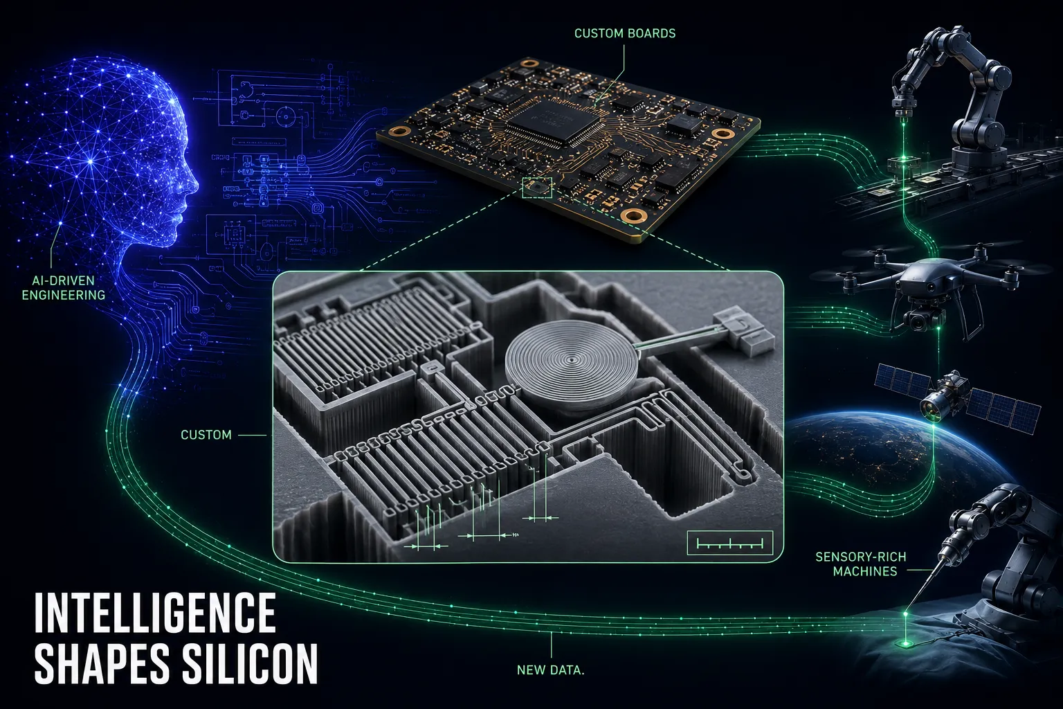 Industries building sensory systems from boards and custom microscopic sensors designed by AI